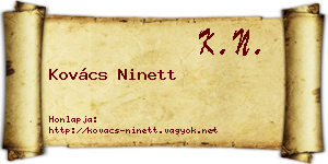 Kovács Ninett névjegykártya